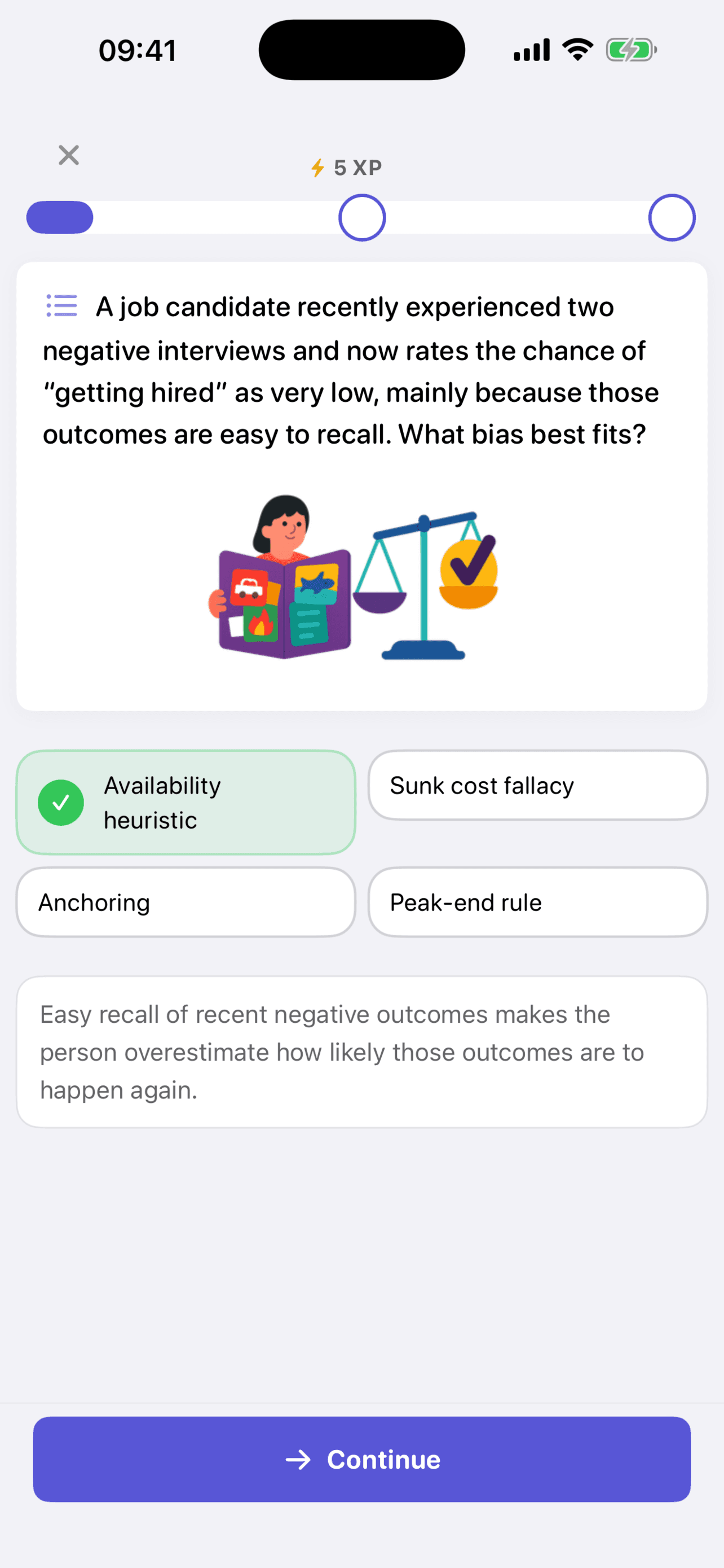 Nukio quiz screen for memory practice